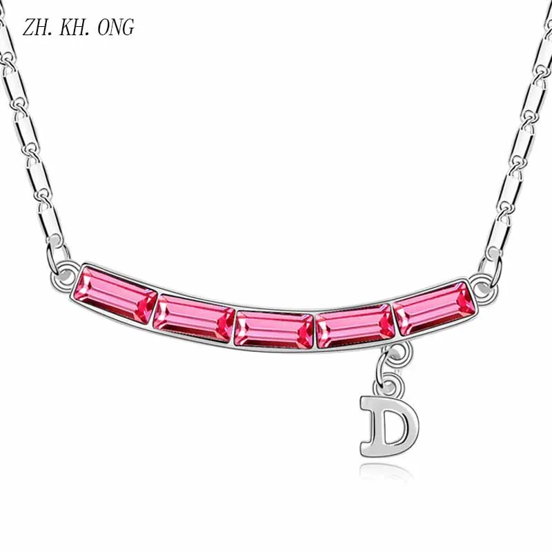 ZK. KH. онг модный дизайн половина изгиб ожерелье встроить кристалл элегантный