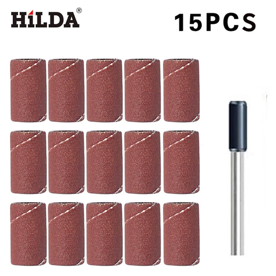 HILDA 15 шт. абразивная шлифовальная лента 8,5 мм с барабаном шлифовальная машина Dremel аксессуары Подходит для вращающихся инструментов Dremel электроинструмент
