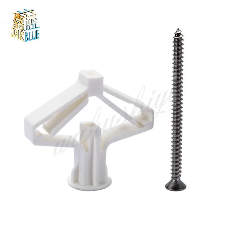 

10pcs Plastic airplane expansion pipe curtain gypsum board hollow wall expansion screw 3.5*50+anchor 8*50 plugs up aging