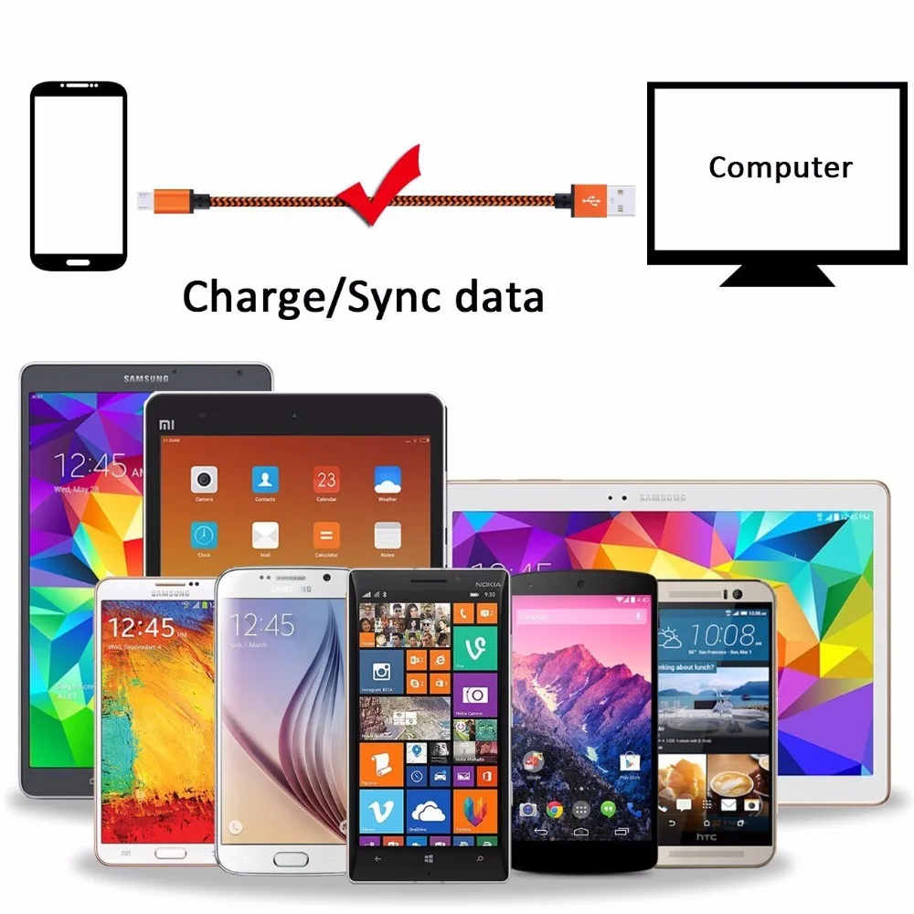 Micro USB кабель 2A Быстрая зарядка для передачи данных Samsung Xiaomi Tablet Android зарядный шнур