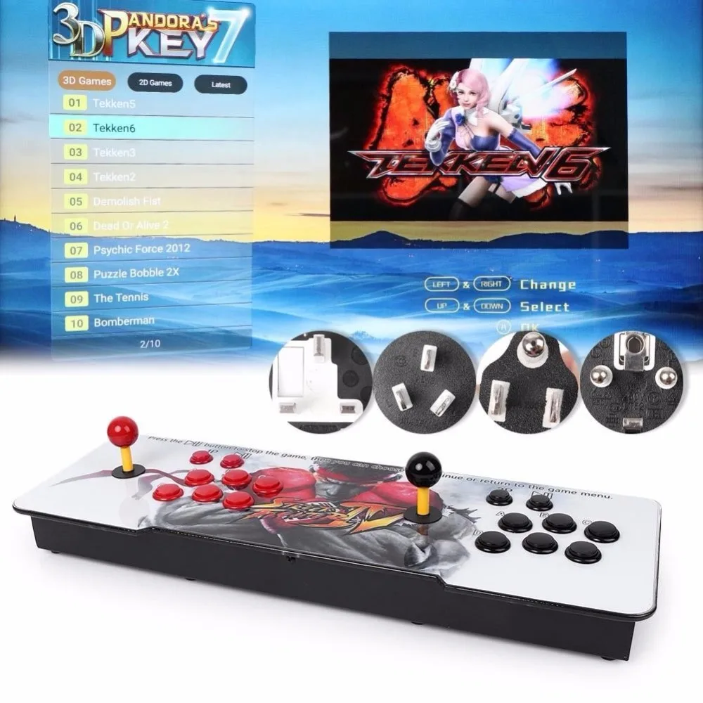Tekken игровая семейная уличная бойцовская светодиодный игровая консоль 2177 в 1HD Ретро игры с 3D играми коробка аркадная игровая консоль