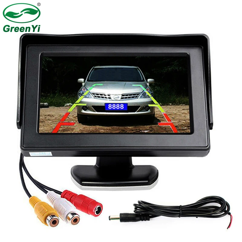 GreenYi 4 3 &quotTFT Цвет ЖК-дисплей автомобильный монитор заднего вида 16:9 дюймов