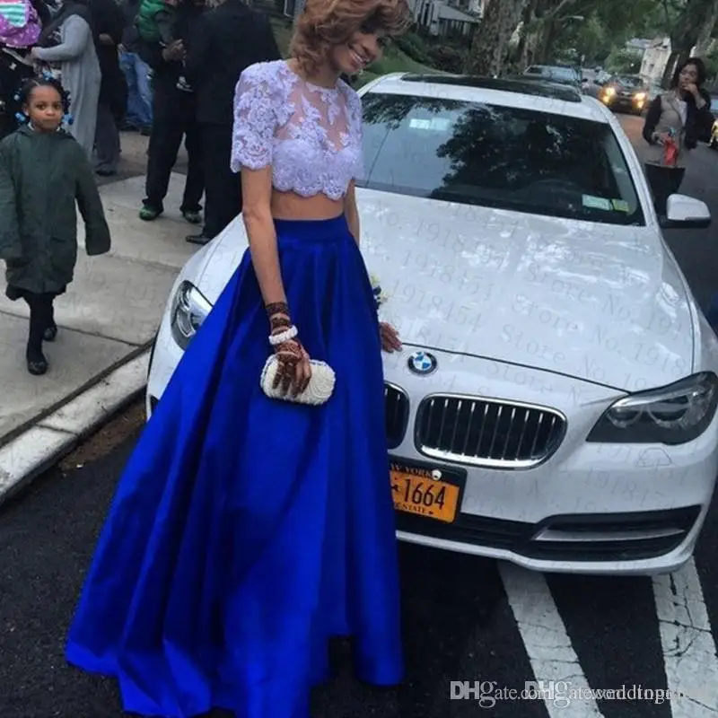 Модные королевские Вечерние платья из двух предметов белые прозрачные кружевные