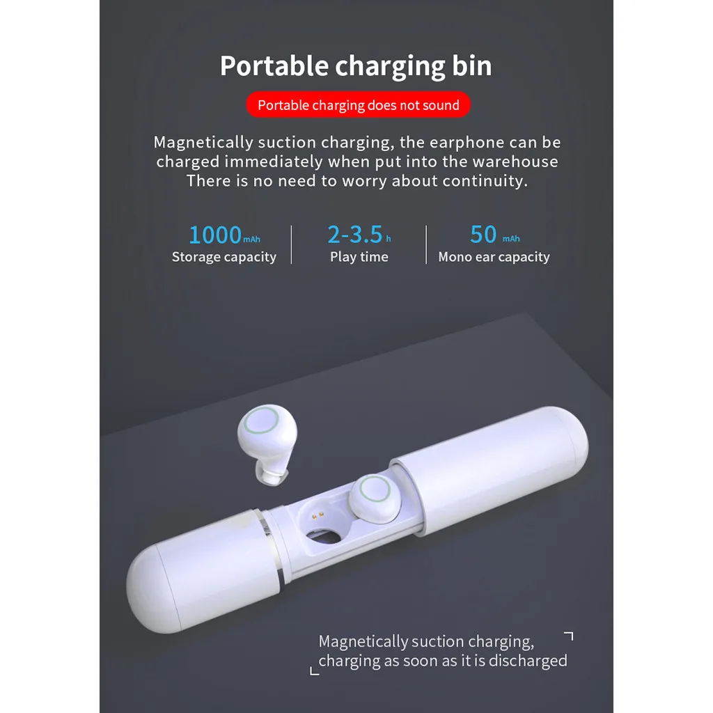 Мини Крохотные true wireless Bluetooth 5 0 спортивные наушники водонепроницаемый Длительное