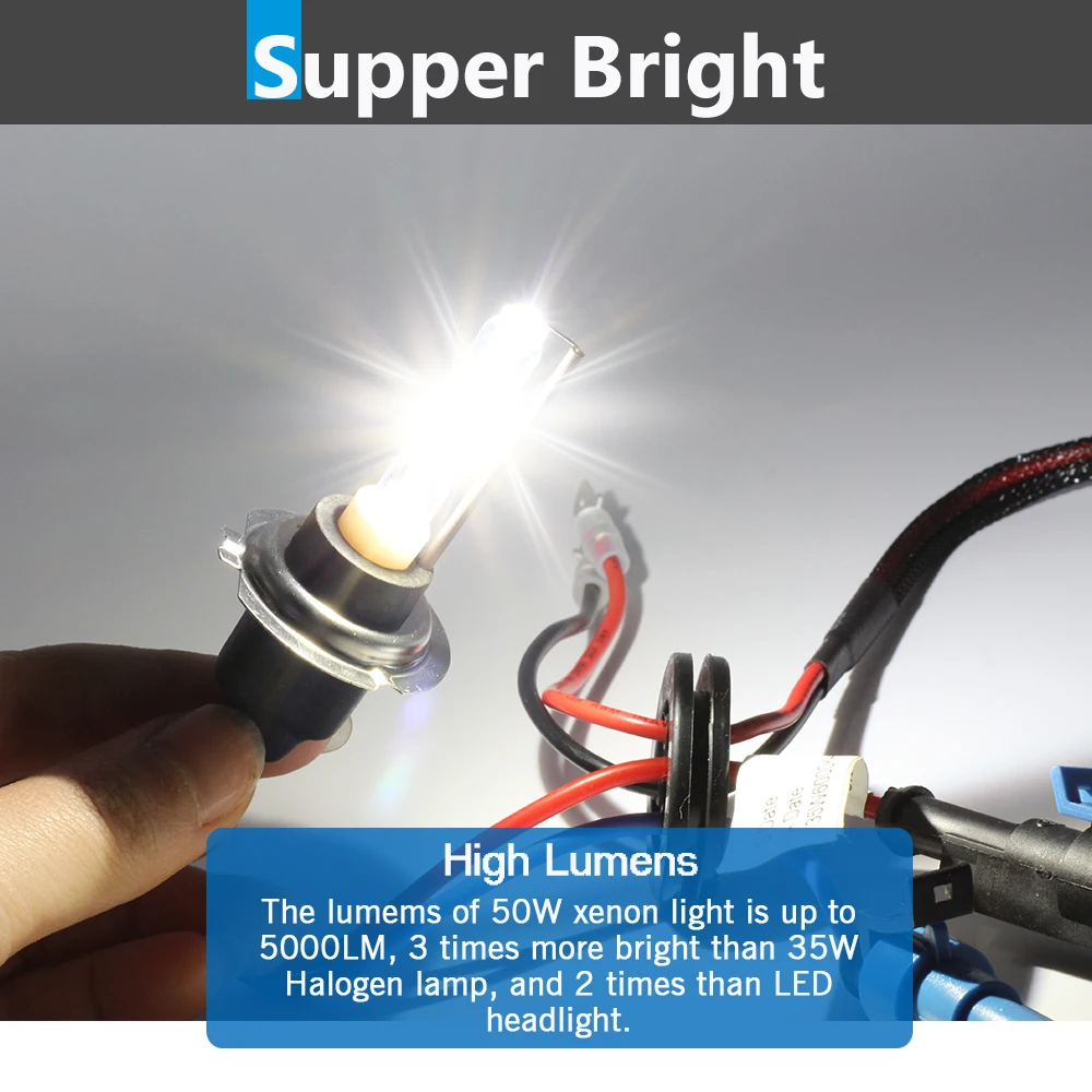 Buildreamen2 55 Вт AC HID ксеноновая лампа 4300K 6000K 8000K 12V автомобилей ближнего света, лампа для противотуманной фары H1 H3 H7 H8 H9 H11 9005 HB3 9006 HB4 880 881