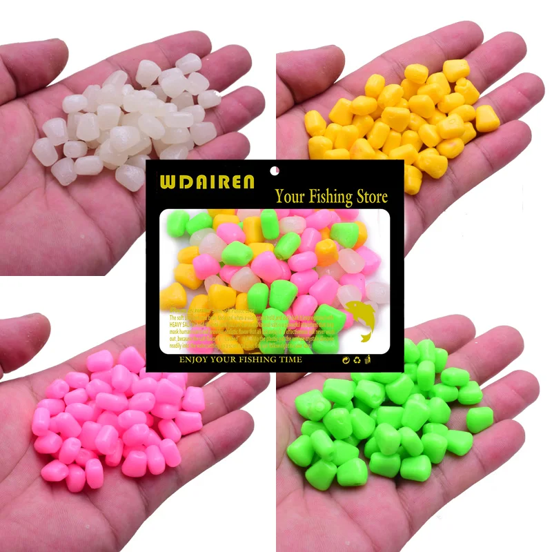 

50 or 100Pcs/Lot Fishing Corn Floating Boilies Flavoured Soft Lure Grass Carp Bait Silicone Soft Plastic Baits Artificial Lures