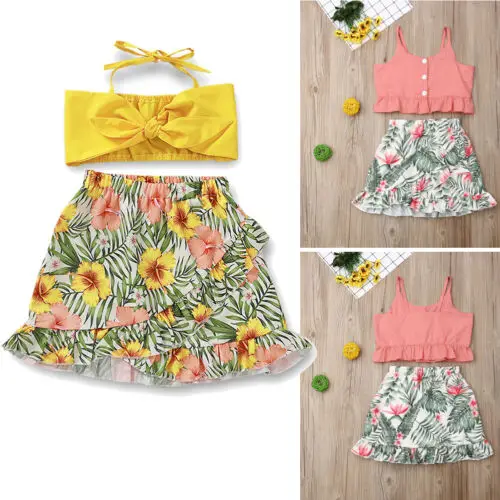 Одежда для маленьких девочек комплект из 2 предметов летняя одежда без рукавов с