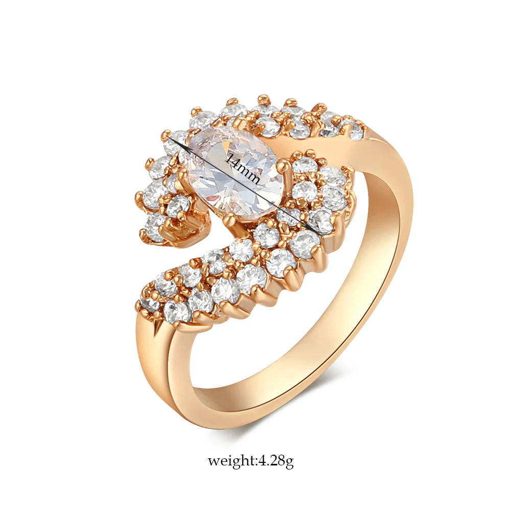 Золотой Цвет в Шахматном Порядке Романтические Обручальные Кольца Для Женщин