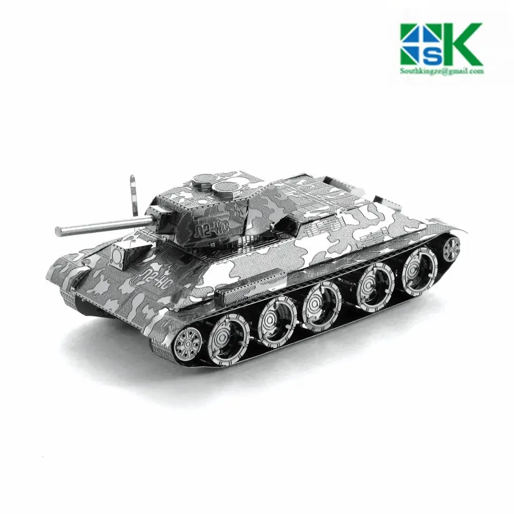 Ужин Challenge Puzzle 3d модели металла типа ТАНК Т 34 Военной вентилятора коллекция 3D