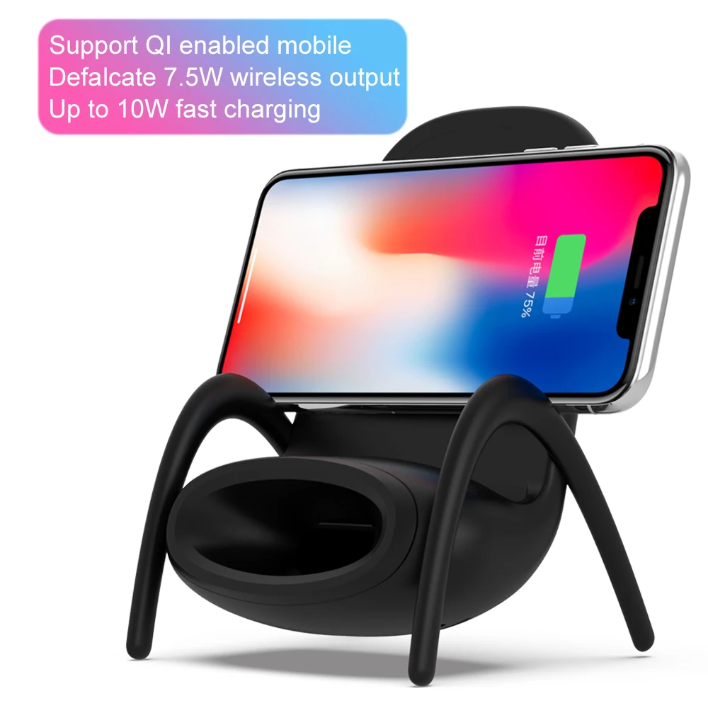 NYFundas stand Speaker Qi Wireless Charger Fast Charging Pad Music Loudspeaker For iPhone XS MAX XR X 8 Samsung S9 S8 plus dock |