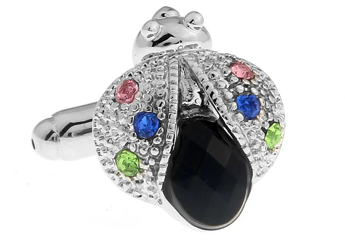 Модные запонки iGame с божьей коровкой качественные роскошные разноцветные со