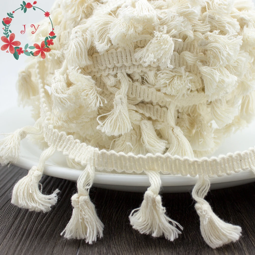 Хлопковая бахрома с бахромой шириной 45 мм 10 ярдов белая черная бежевая богемная