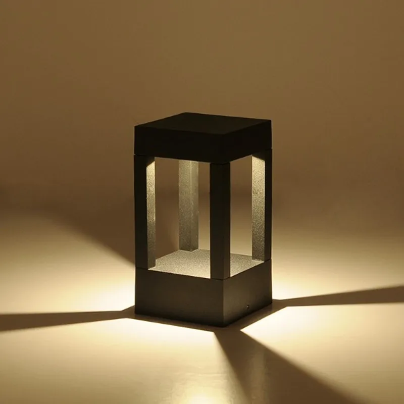 Outdoor Bollard Lamp Led Lawn Light Aluminum Shell Glass Lampshade Simple Modern Garden landscape lighting fixture | Лампы и освещение