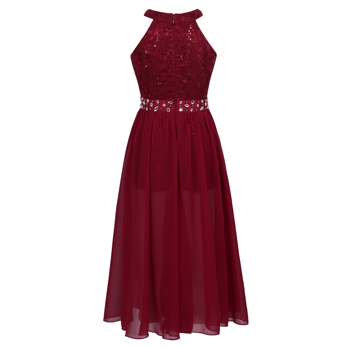 Girls Summer Floral Lace Sequined Long Romper Dress Chiffon Tulle Princess Wedding Pageant Birthday Party Formal | Детская одежда и