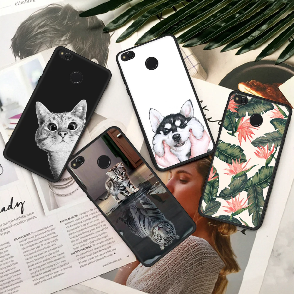 Lovely Cat Plant Pattern TPU Back Cover Cases For Xiaomi Redmi 4A 5A 6 6A 4X 5 Plus Pro Cute Fashion Printing Patterned Case |