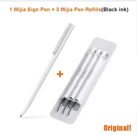 1 Pen 3Refills Xiaomi Mijia Sign Pens 9,5 мм ручки для подписей PREMEC гладкая швейцарская заправка MiKuni японские чернила добавить Mijia ручки черный Заправка - Цвет: 1 Pen 3Refills