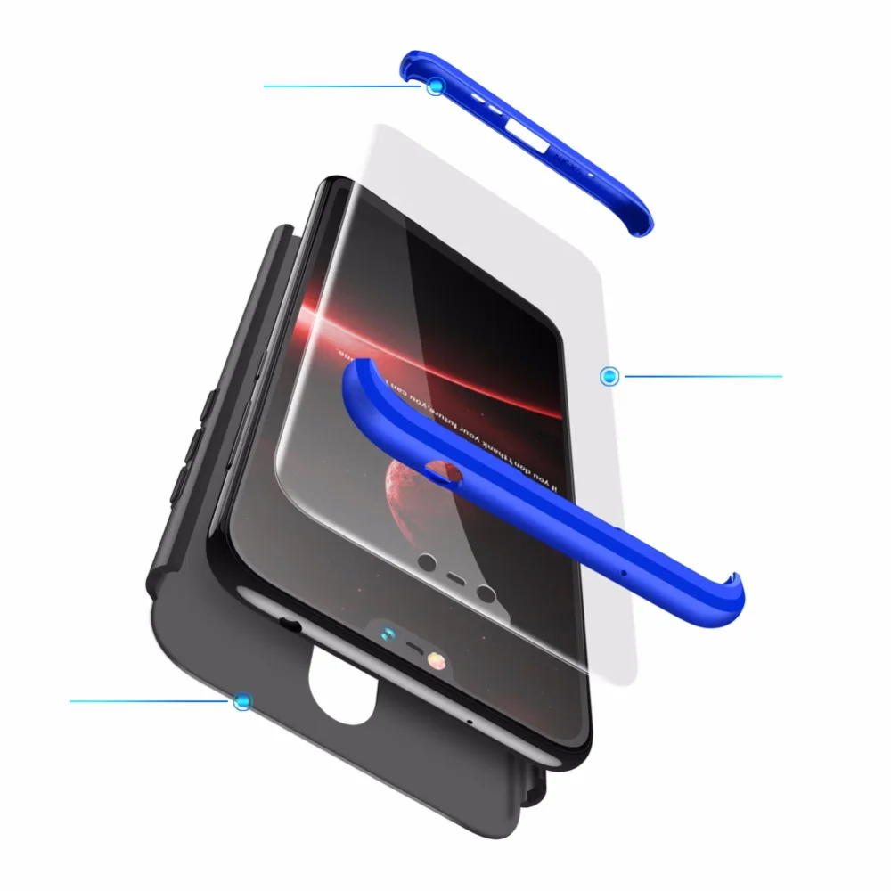 100 шт./лот 360 полноразмерный защитный чехол накладка пластиковый для Nokia 7 plus 6 X6/6 1 8