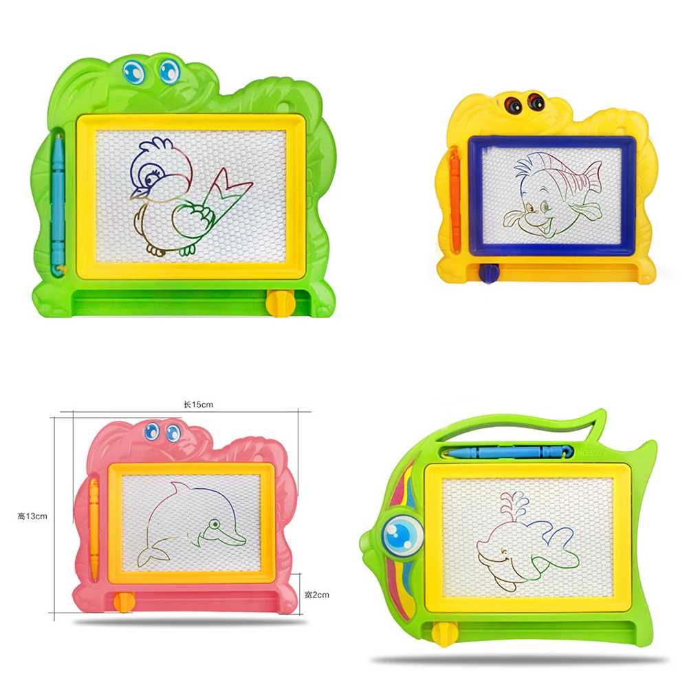 

1PCS Learning & Education Toys Hobbies for kids children writing doodle stencil painting magnetic Drawing board set 14.7*12.8cm