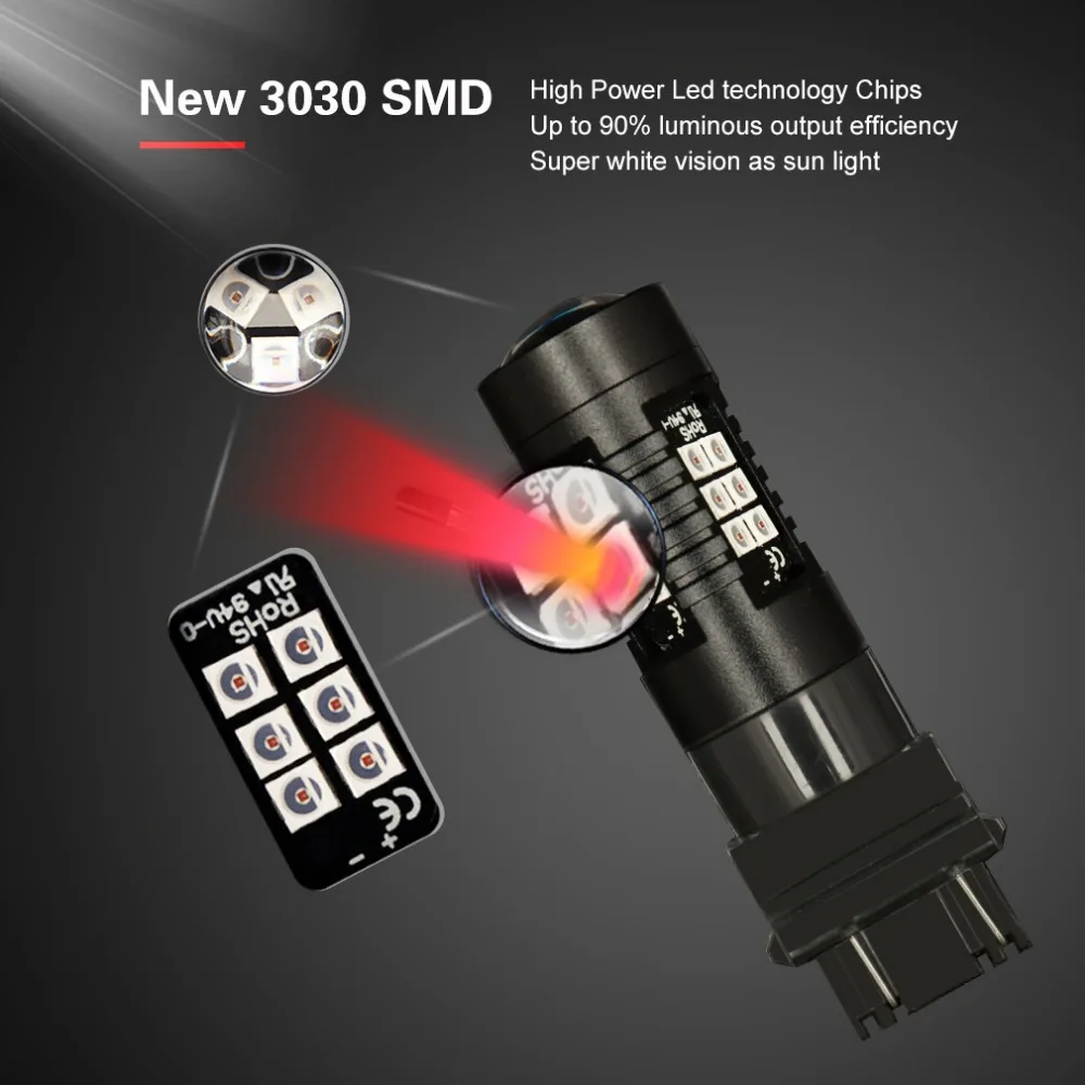2x светодиодный автомобиль T25 3157 p27 / 7w лампы 21SMD Белый Красный Янтарный