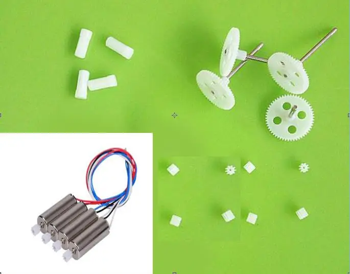 Набор деталей для дрона 4 шт. мотор + 4 шт. основная ось передач + 8 шт. мотор-редуктор для Syma x5s x5hw x5hc x5sw x5sc Запчасти для квадрокоптера