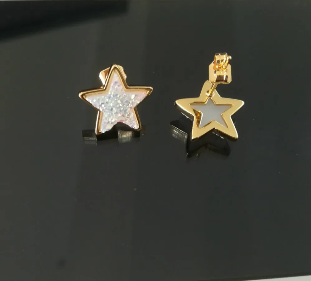 Женские серьги-гвоздики EYIKA из натурального Друзового камня 13 цветов 10 х10 мм