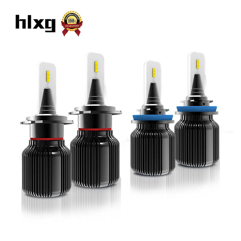 HLXG 2 шт./лот Автомобильные фары светодиодные лампы H7 H4 H11 со светодиодными