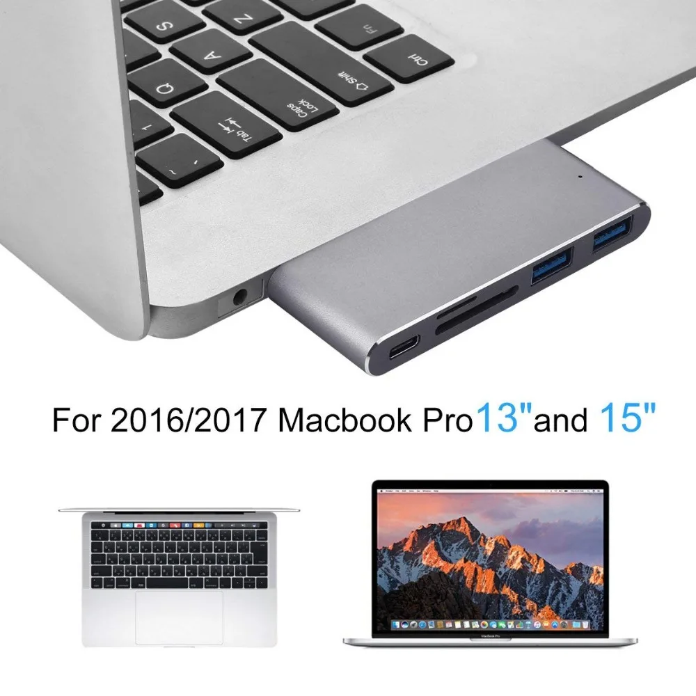 Usb-концентратор C двойной адаптер Leadzoe Type с 1 зарядным портом и разъемом SD/Micro SD/TF