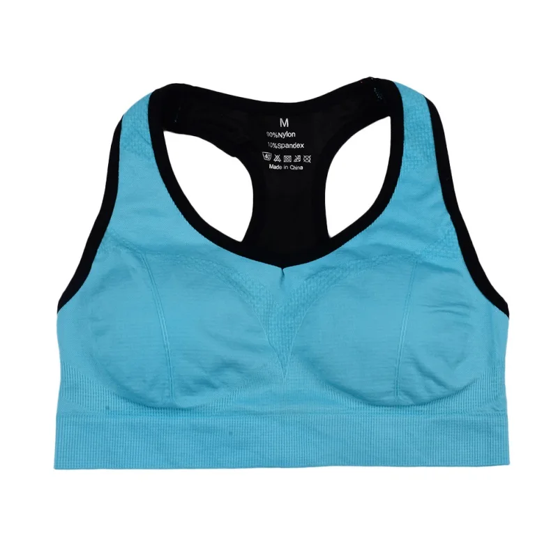 

Women Yoga Fitness Workout Stretch Tank Top Seamless Racerback Padded Sports Bra