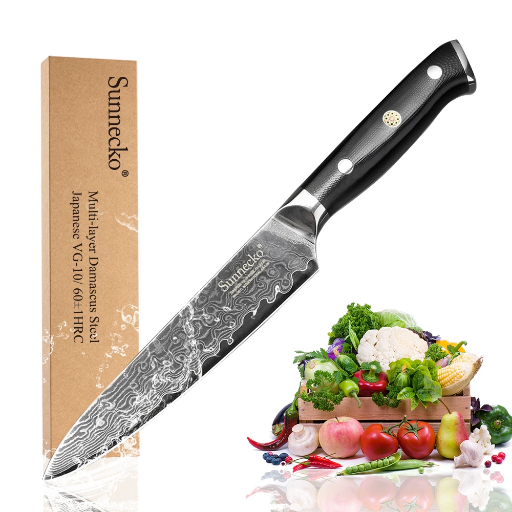 Улучшенный SUNNECKO 5 &quotдюймовый Многофункциональный кухонный нож японский VG10