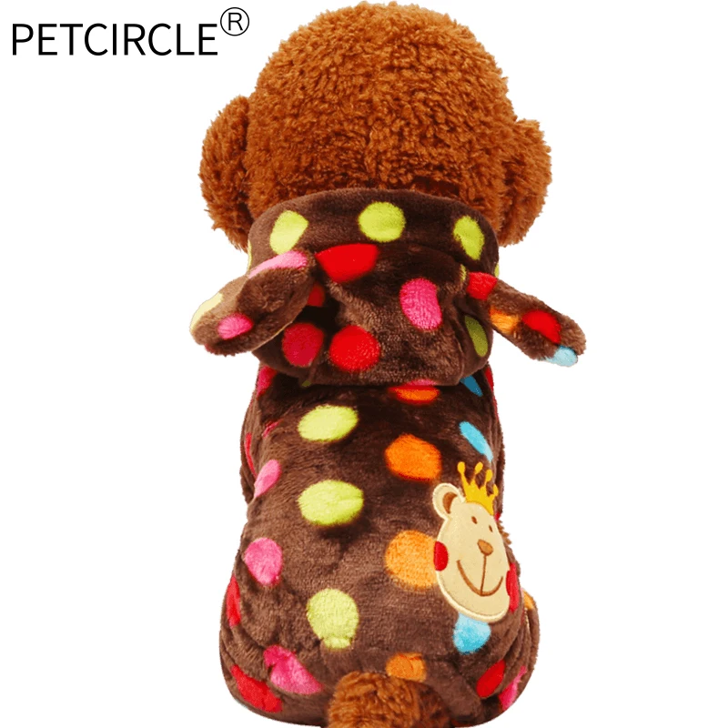 Новинка 2018 теплая одежда для собак Petcircle зимние пальто в горошек цветов радуги