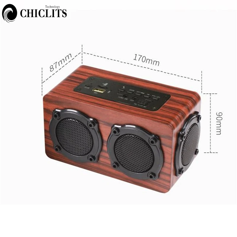 Деревянная стерео bluetooth колонка портативный беспроводной Hi Fi сабвуфер звуковая