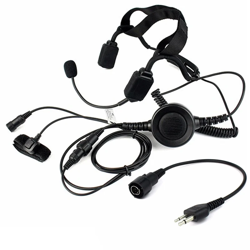 

2pcs NEW Finger PTT MIC Conduction Tactical Headphone Headset for Radio Walkie Talkie IC-F3 IC-F4TR IC-J12 IC-T2E IC-T8 IC-T90A