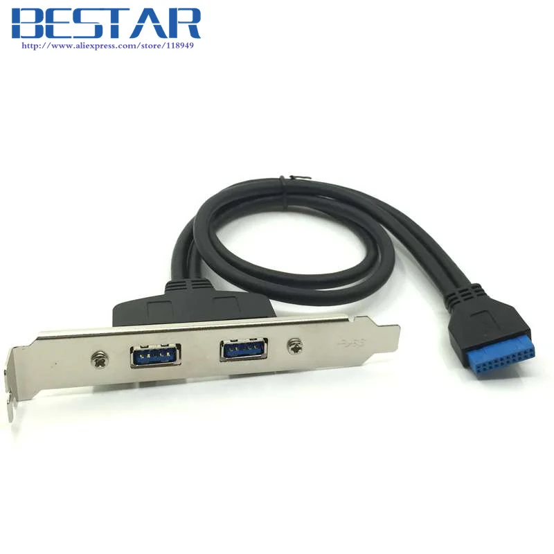 Материнская плата USB 3 0 19/20 Pin Заголовок в 2 порта Tyep A женский кабель для
