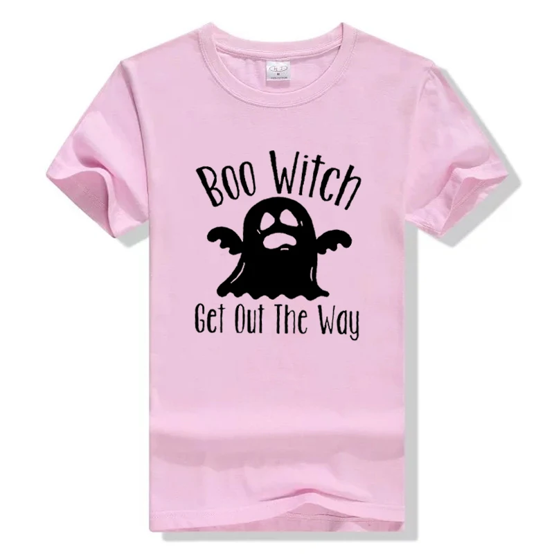 Футболка На Хэллоуин футболка с круглым вырезом и надписью Boo Witch Out The Way|Футболки|