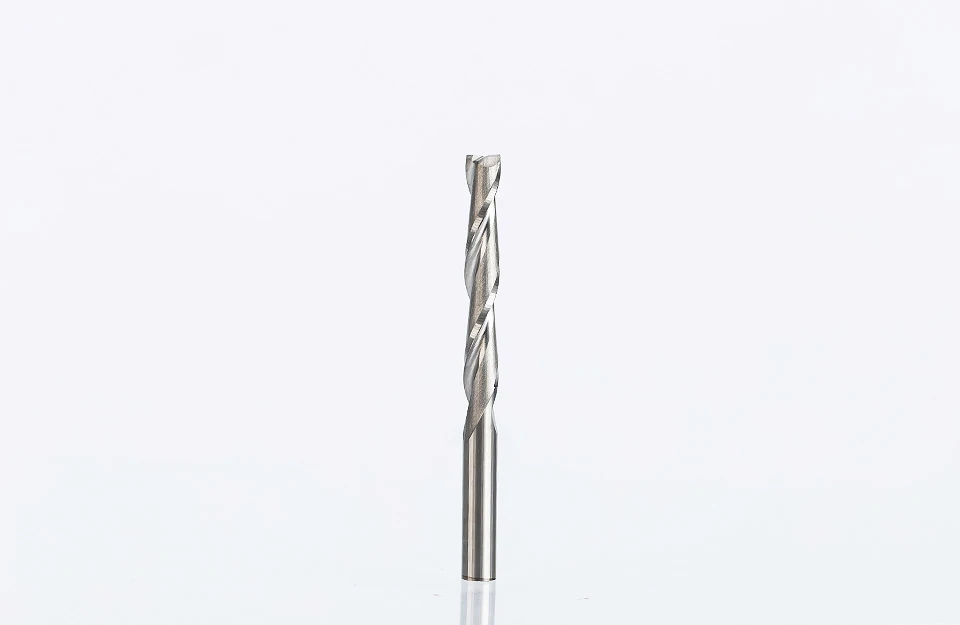 HUHAO 1pc 4mm 2 Flutes Spiral with blade Milling Cutter CNC End Mill router bit for MDF wood tungsten carbide router tool