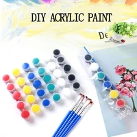 68 colors acrylic paint set for paint by numbers clothing textile fabric hand painted wall plaster painting drawing for kids