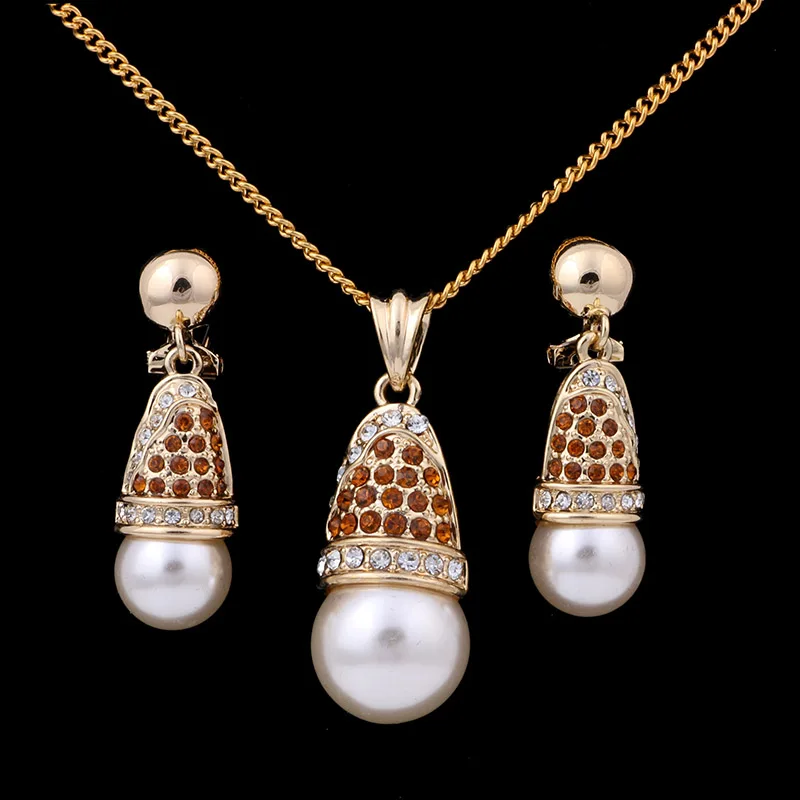 Женский комплект украшений с искусственным жемчугом|party jewelry set|jewelry setspendant and earring