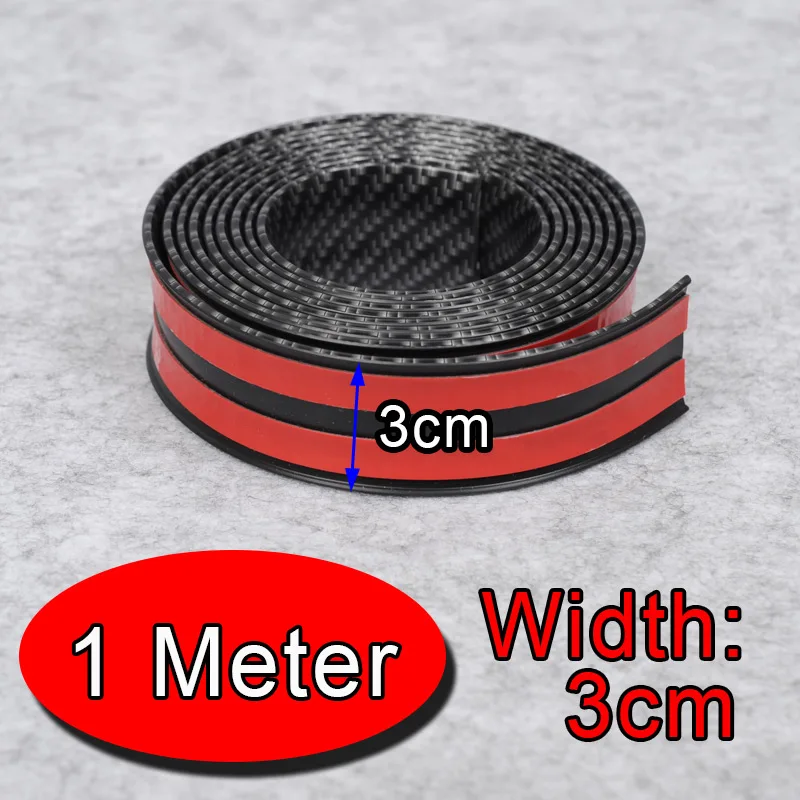 1 meter 3cm width DIY углеродное волокно молдинги полосы бампер декоративные полоски клей порога защита отделка автомобиля Стайлинг для Suzuki Swift SX4 - Цвет: 1 meter 3cm width
