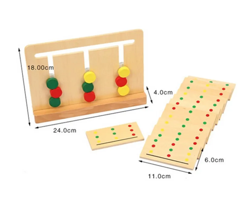 

New Wooden Blocks Toy Baby Toy Montessori Teaching Three Color Sorting Array Game for Early Childhood Education Free Shipping