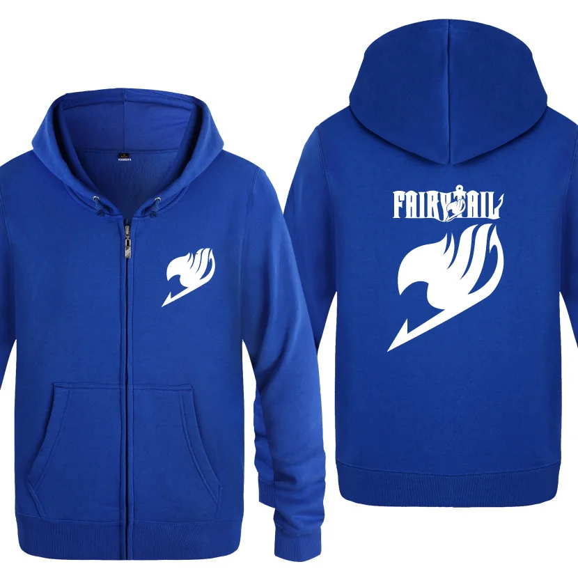 Fairy Tail толстовки с принтом для мужчин в стиле аниме на флисе длинными рукавами