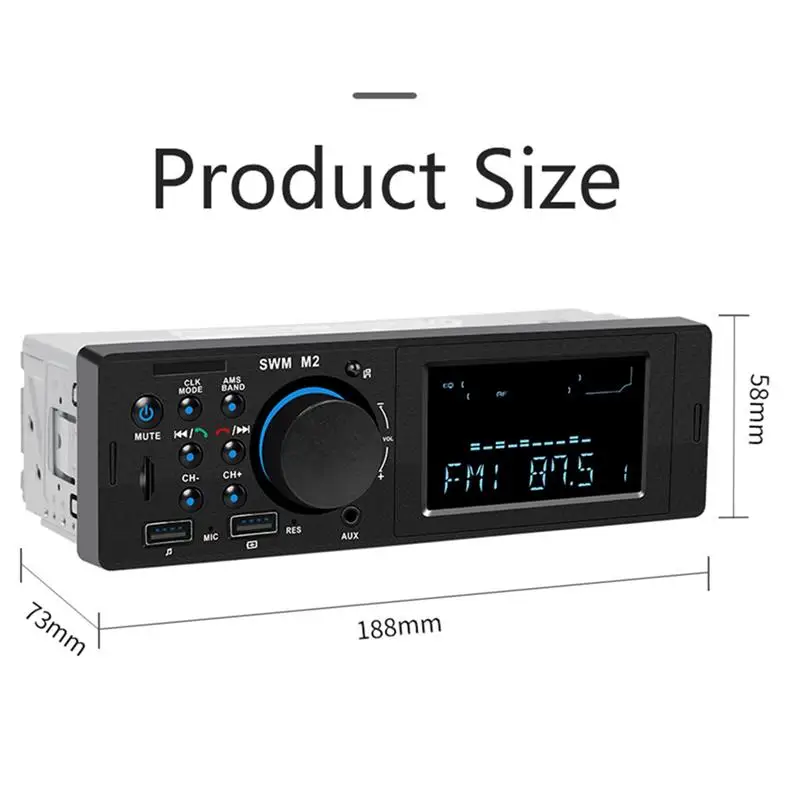 AOZBZ мультимедийный плеер Bluetooth Автомобильный mp3 плеер 12 В Авто Стерео Авторадио цифровой автомобильный Радио FM Aux вход приемник SD USB