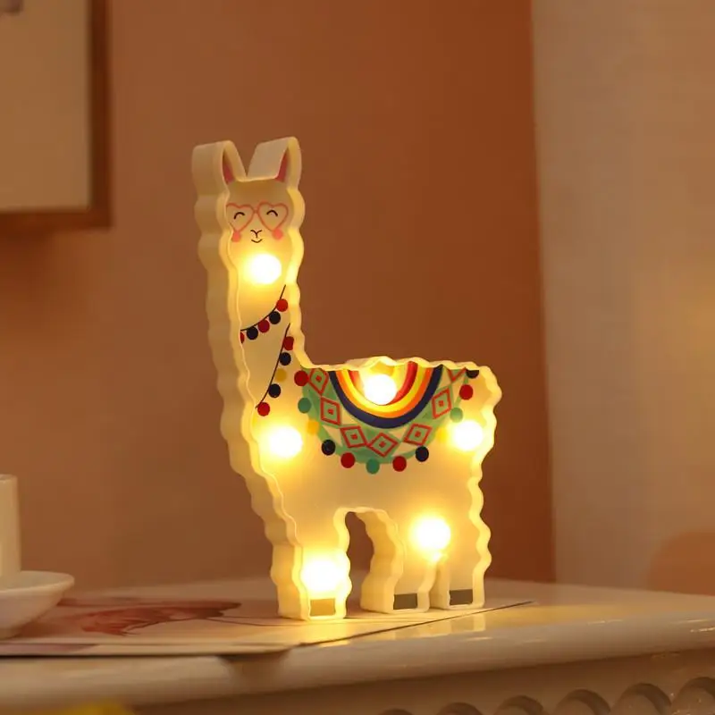 HobbyLane Cute Animal Shape Sheep Unicorn Flamingo LED Lamp for Home Living Children Room Tabletop Decoration | Освещение