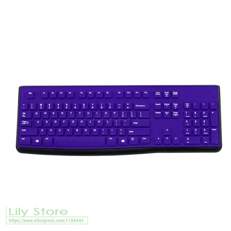 allpurple Силиконовый пылезащитный механические Беспроводной настольной клавиатуры Защитная крышка для logitech MK120 K120 Пылезащитный чехол пленка - Цвет: allpurple