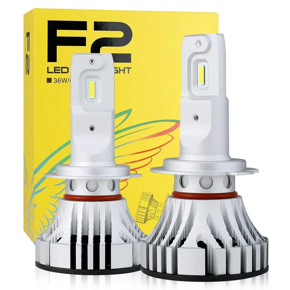 

1 Set H7 F2 LED Headlight H1 H4 H8 H9 H11 9005 9006 HB3/4 9012 72W 12000LM CSP Chips Adjustable Turbo Fan 6000K Front Lamps Bulb
