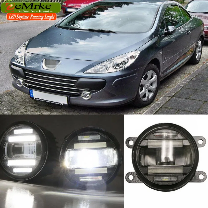 EeMrke 2 в 1 светодиодный DRL противотуманный светильник для Peugeot 207 208 301 307 3008 407 4007 с