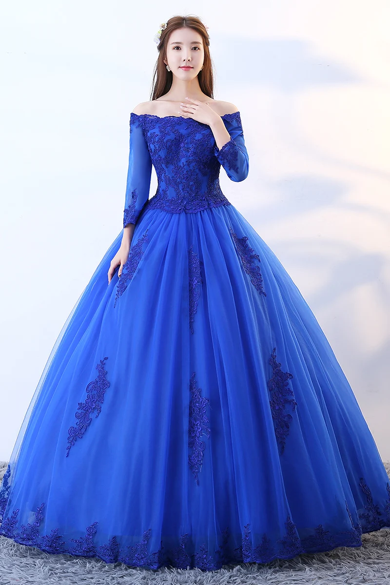 Бальное платье с открытыми плечами 16 платьев|blue quinceanera|vestidos de quinceaneraroyal blue quinceanera