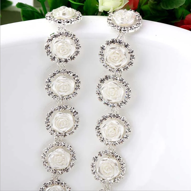 Горный хрусталь отделка стекла цепи горный коготь страз жемчуг для одежды|rhinestone