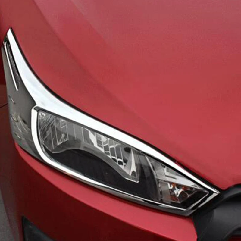 

For Toyota Yaris sedan 2014-2016 ABS Chrome Front Headlight Eyebrow Strips Headlamp Decoration Cover Trim Car Accessories