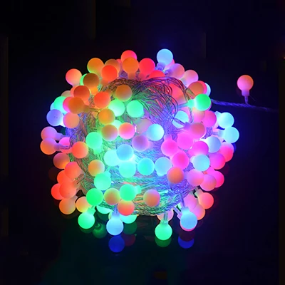 Grnflashing 10 м 100LED шаровая струна сменный цвет 8 модель сказочных гирлянд для рождества свадьбы праздничные огни для украшения - Испускаемый цвет: changeable