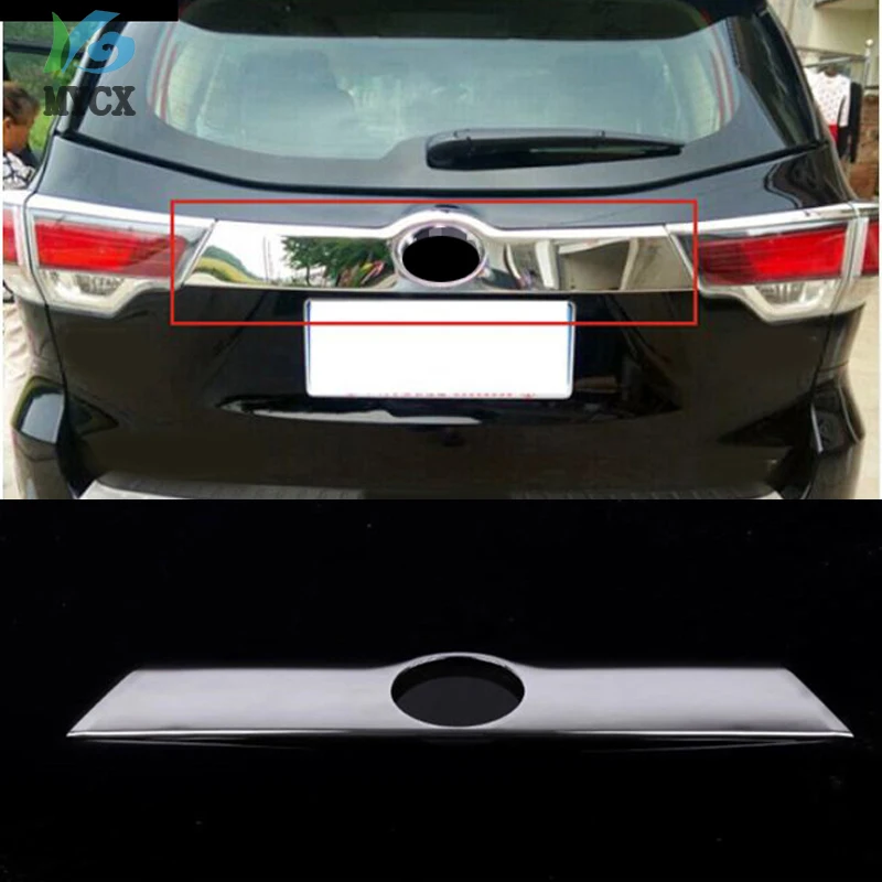 

ACCESSORIES FIT FOR TOYOTA HIGHLANDER KLUGER 2014 2015 CHROME REAR TRUNK DOOR TRUNK TAILGATE COVER MOLDING TRIM